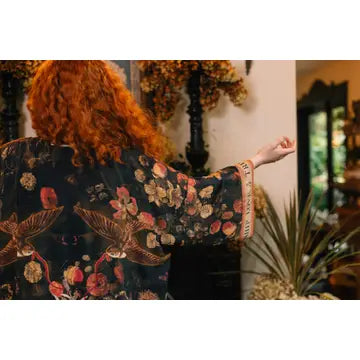 Market of Stars Heart of Gold Opera Duster Kimono Robe w/ Sacred Heart
