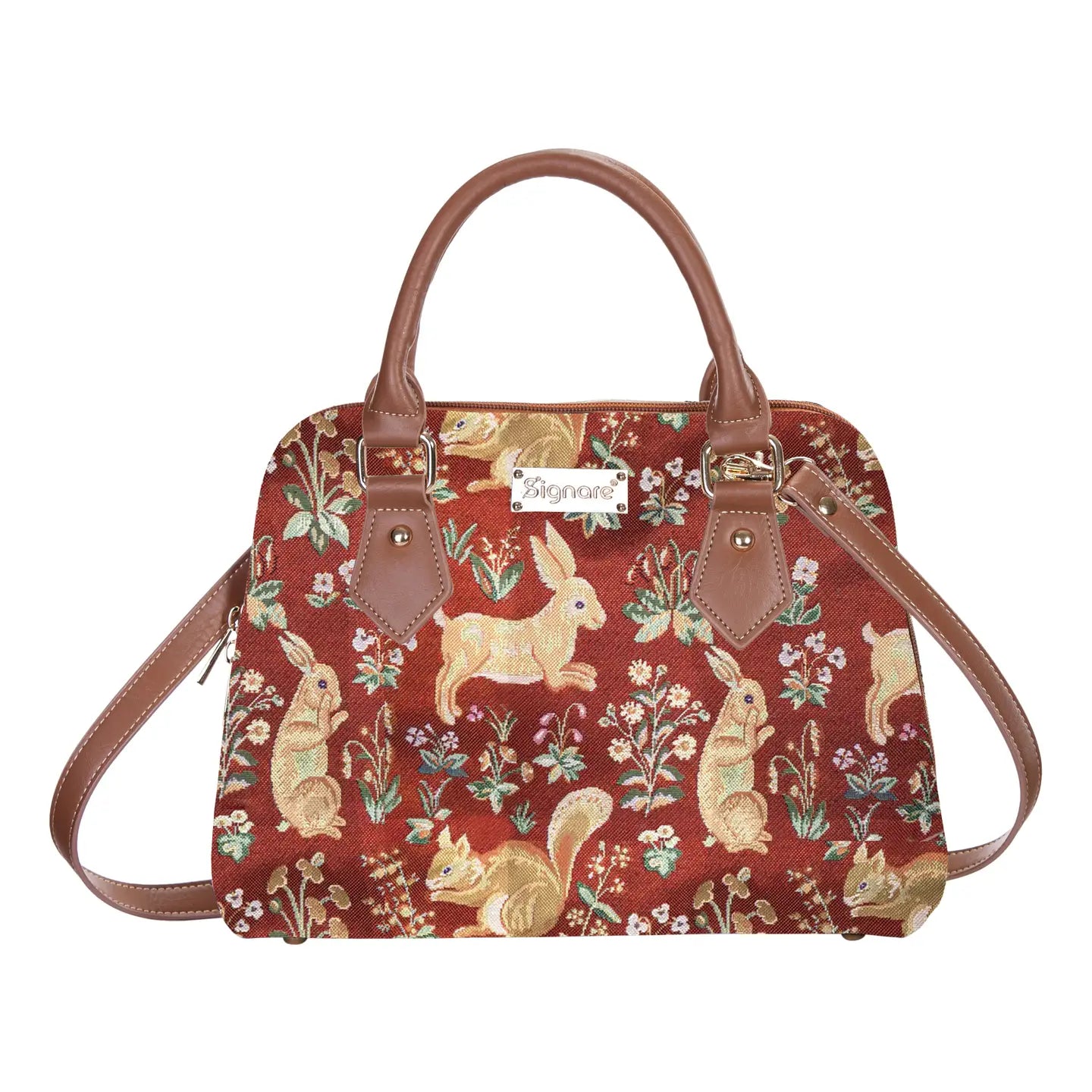 Conv-Forrd | Forest Life Red Top Handle Purse Handbag