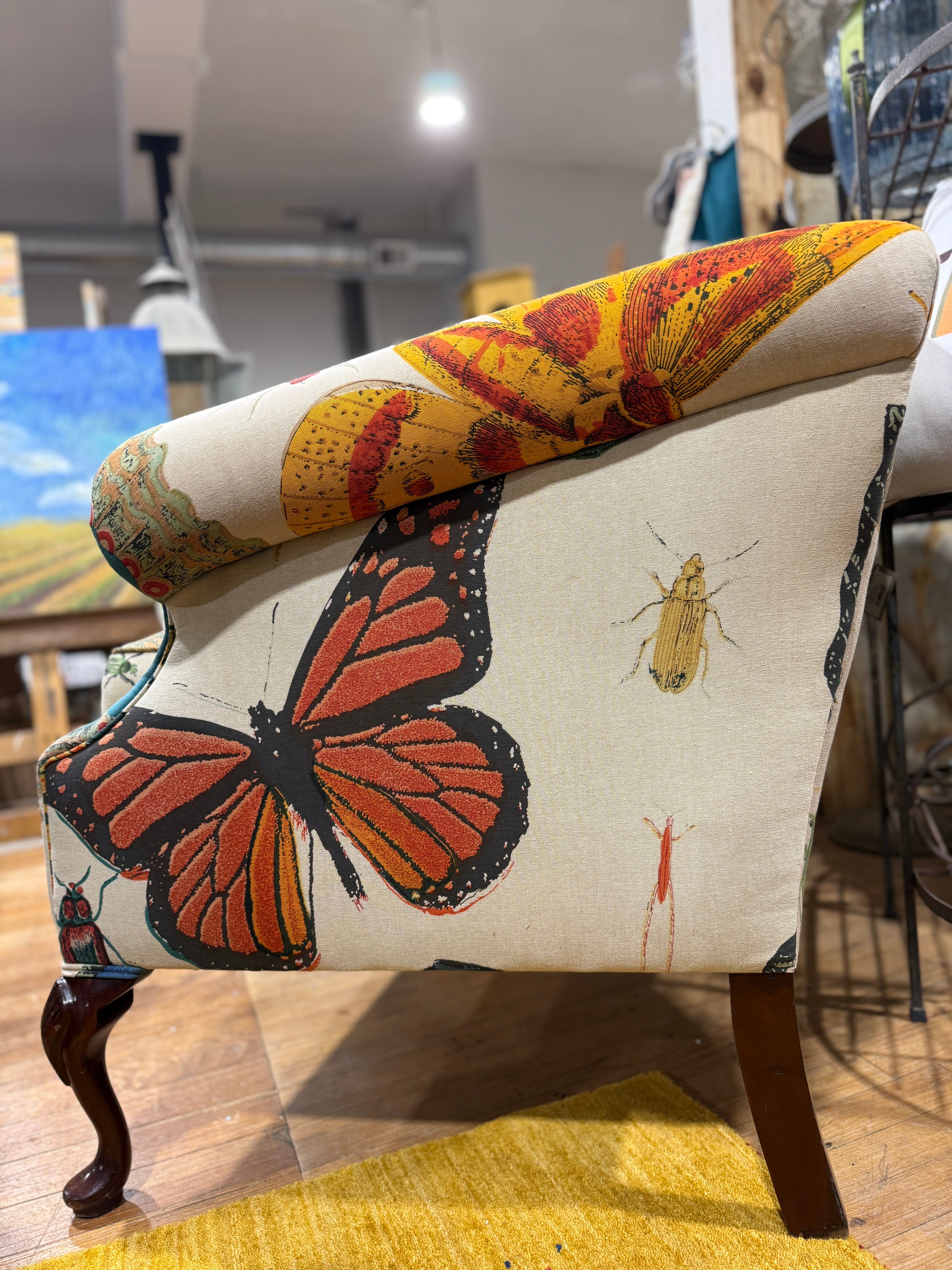 Custom Upholstered Settee - Design Legacy fabric by Kelly O'Neill