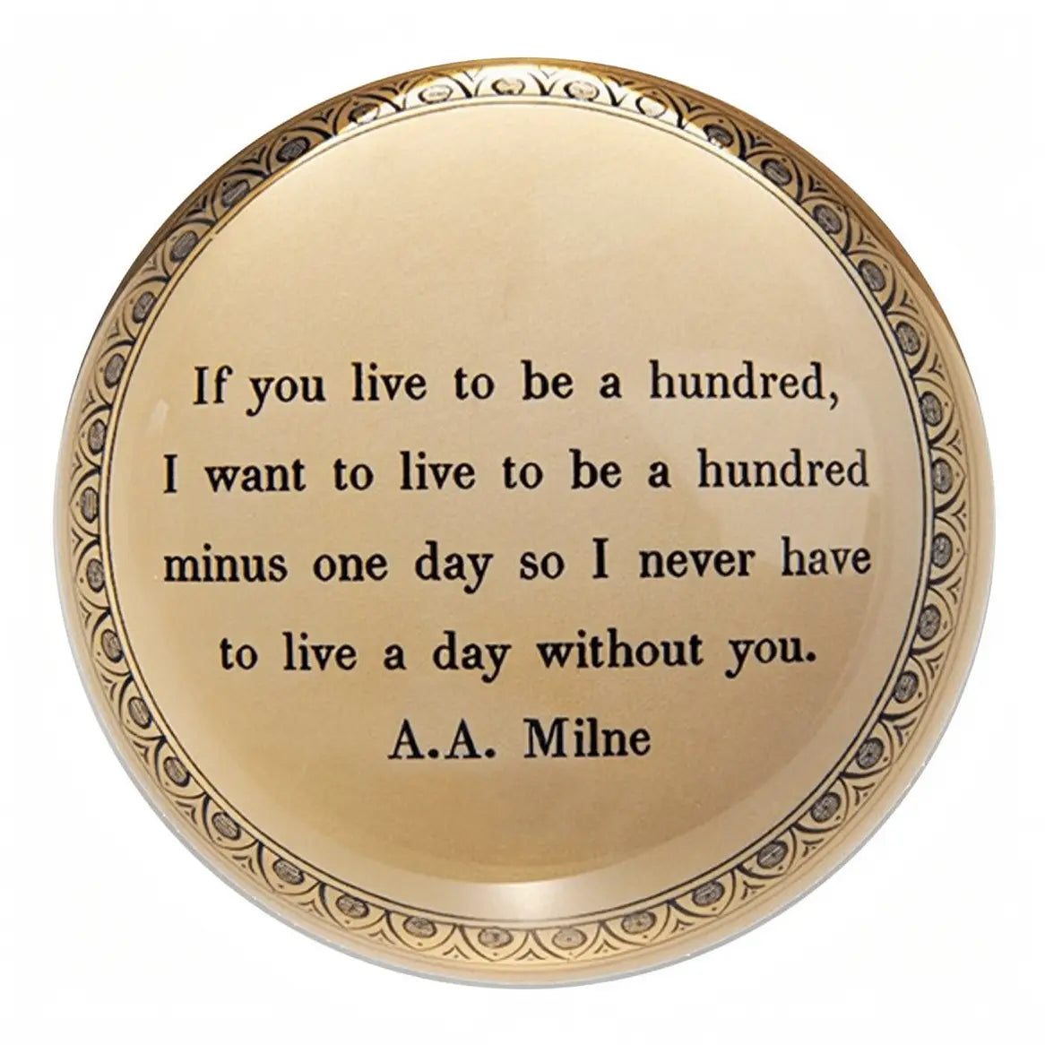 A.A. Milne quote paperweight