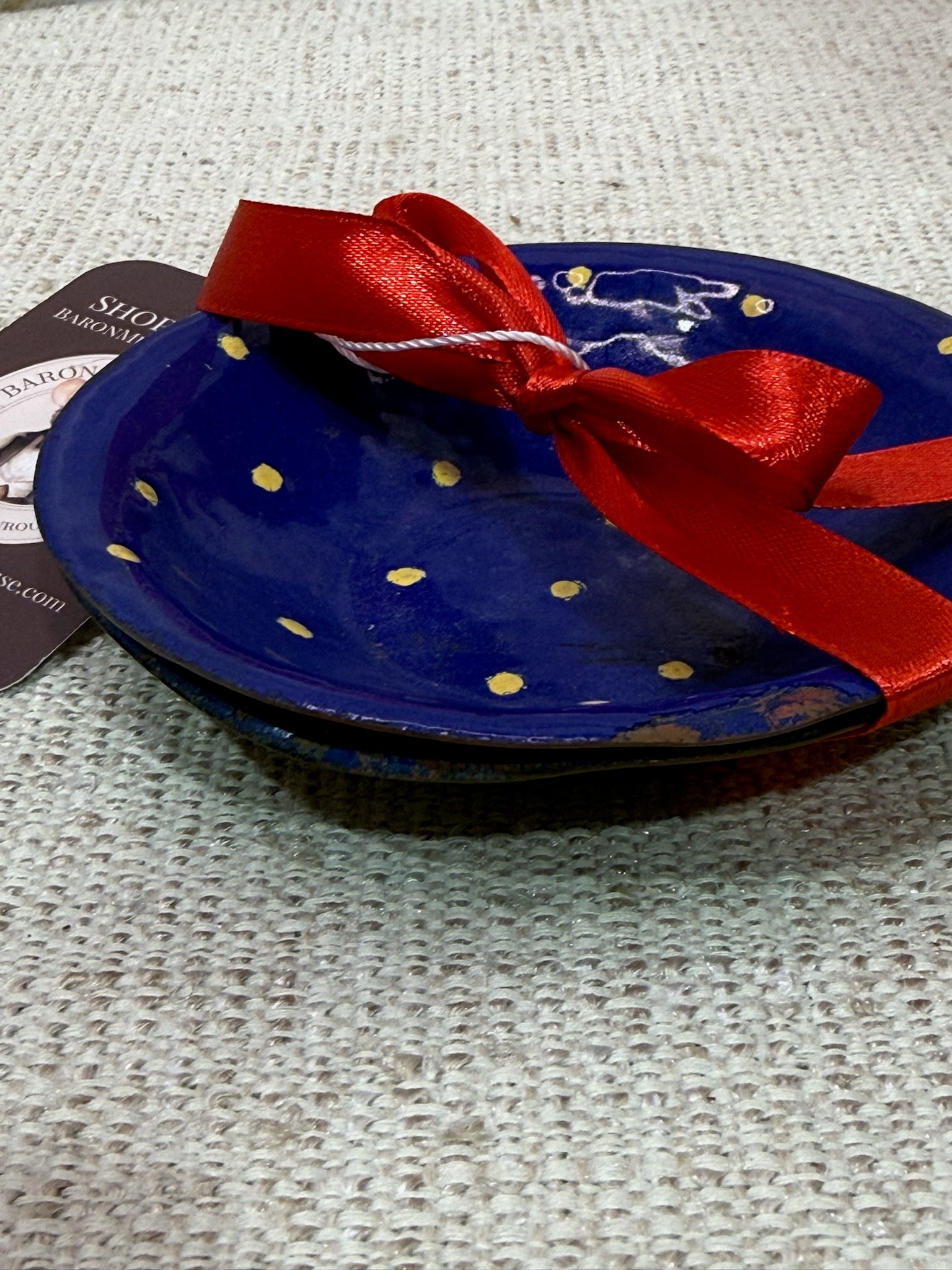 Aileen Osborn Webb Copper Blue & Yellow Spotted Small Bowls 5