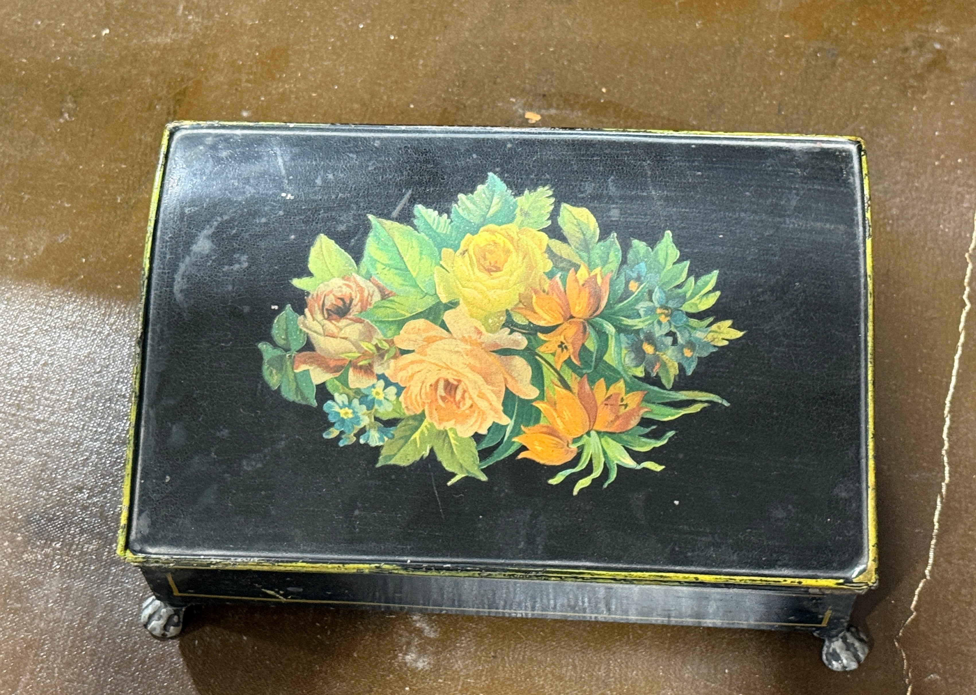 Antique English Tole Junk Box
