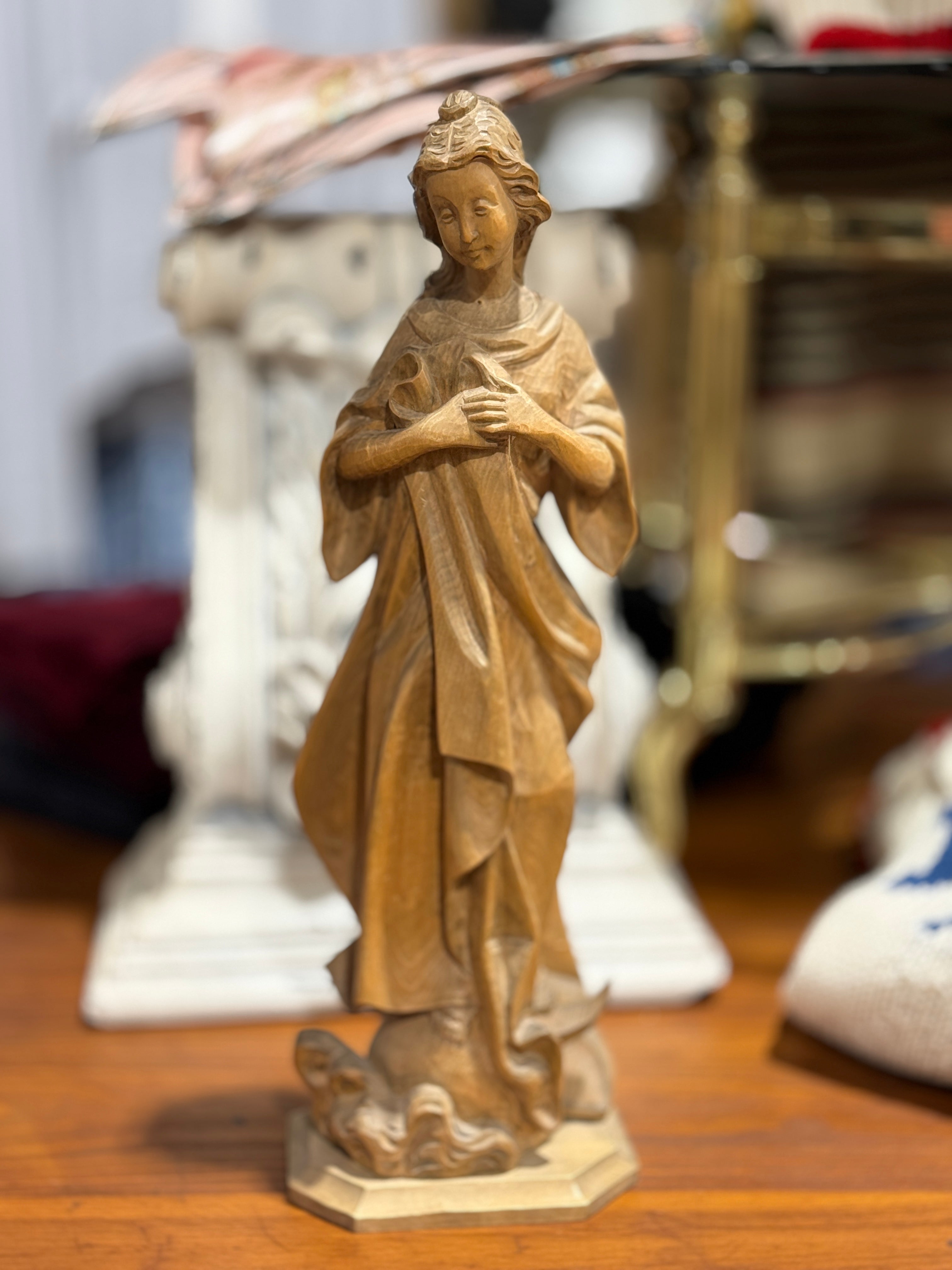 Antique German Carved Madonna