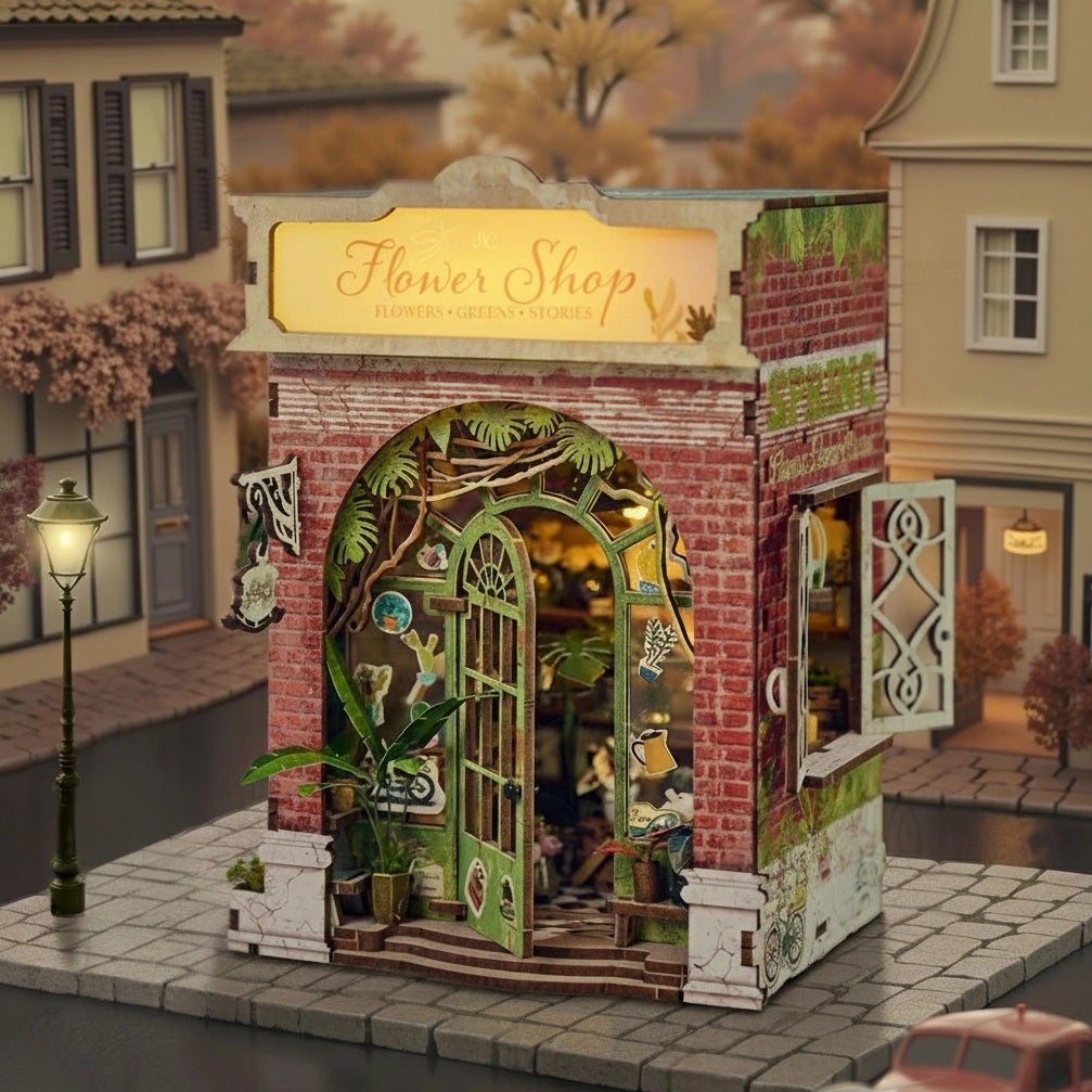 DIY Book Nook Kit: Flower Shop Cityscape