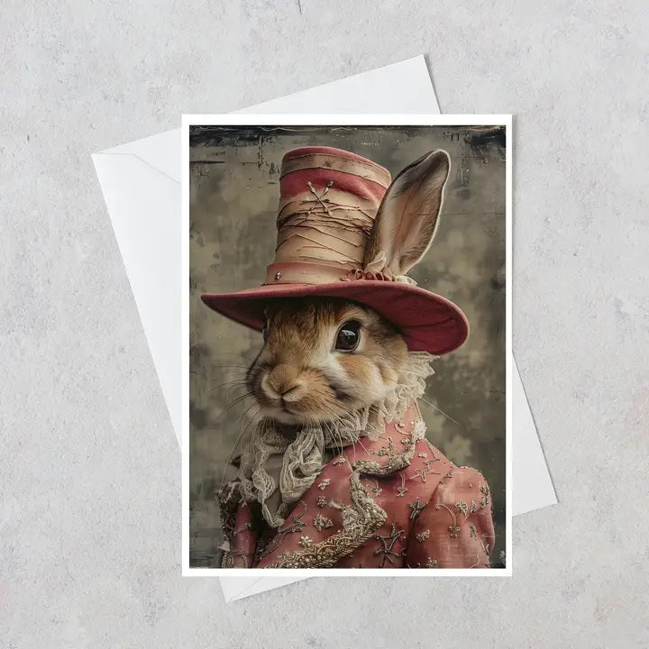 Denny Bunny Vintage Animal Blank Greeting Card 80AS