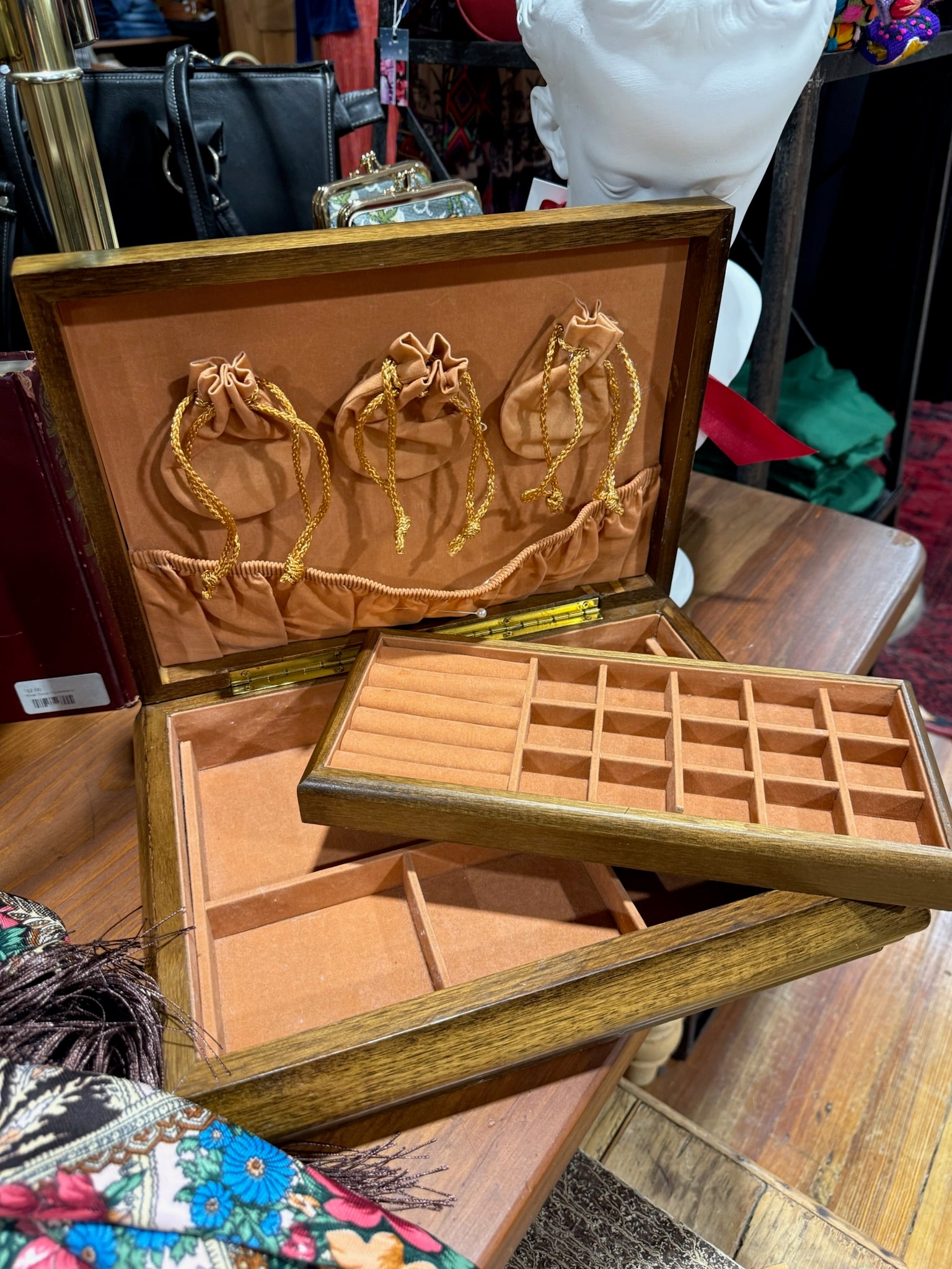 Vintage Wooden Jewelry Box