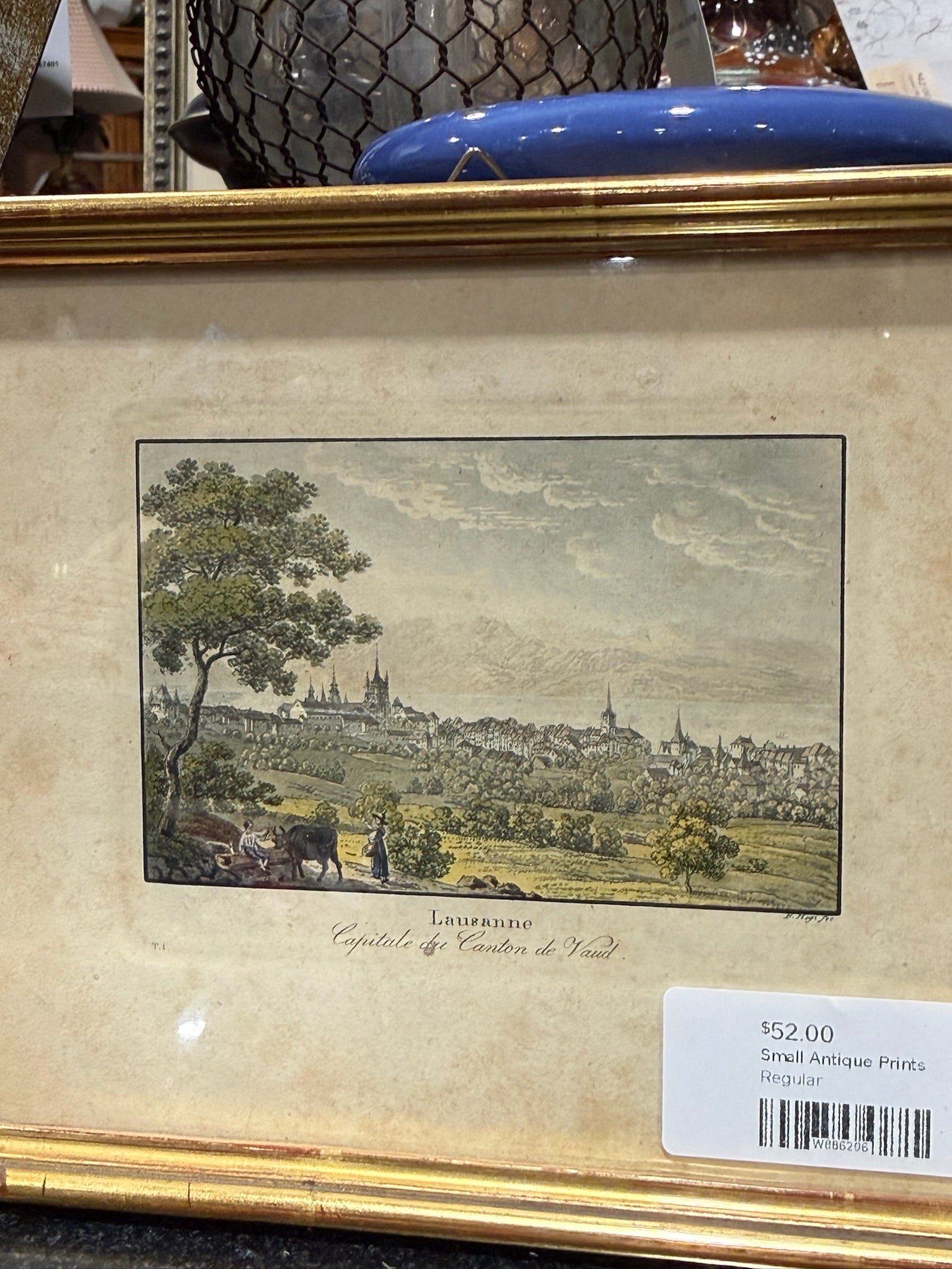 Small French Vintage Antique Print