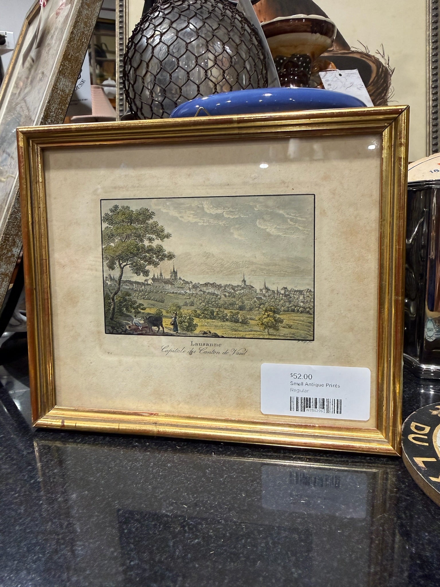 Small French Vintage Antique Print