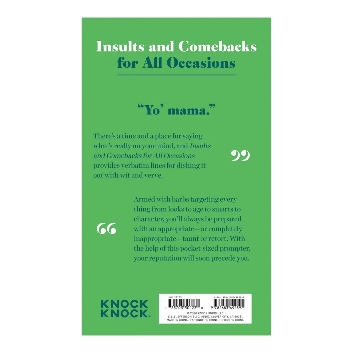 Insults & Comebacks Lines Book