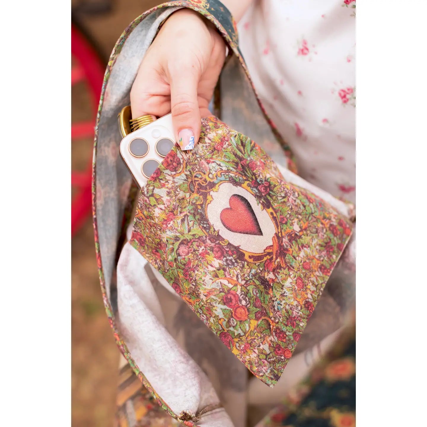 Love Revolution Boho Linen Tote Bag w/ Sun, Horse & Florals by Market of Stars