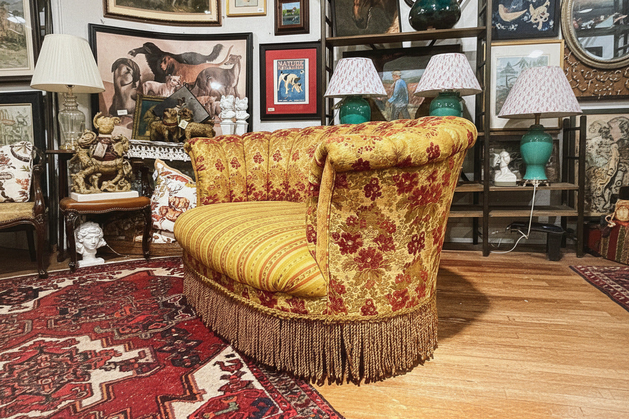 Original E.T. Victor Loveseat By Carol Hicks Boltan Side