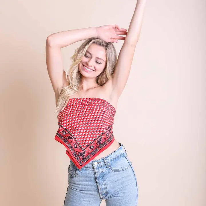 Oversized Cotton Bandana Scarf – Vintage Boho Style