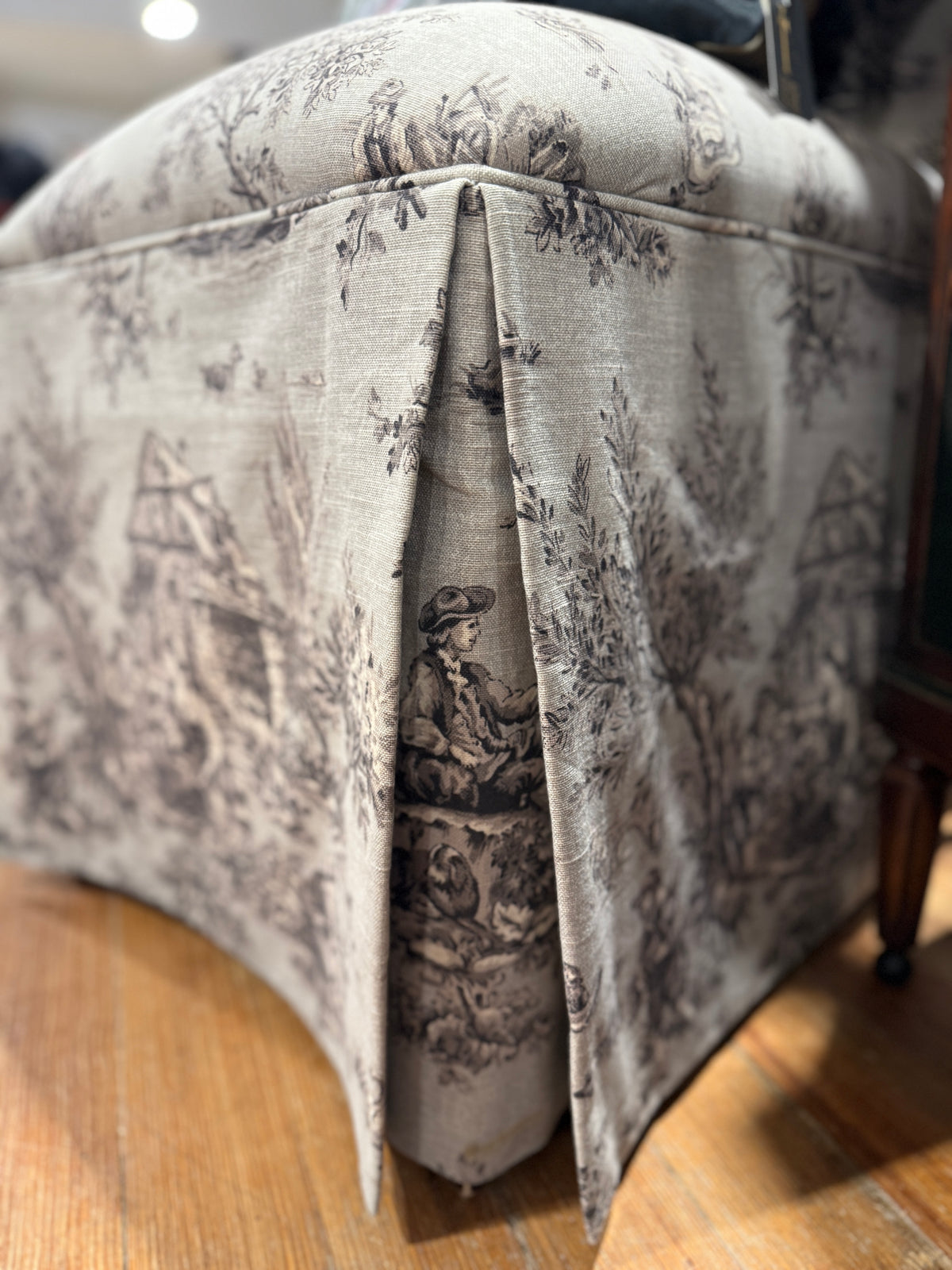 Country Skirted Toile Slipper Chairs
