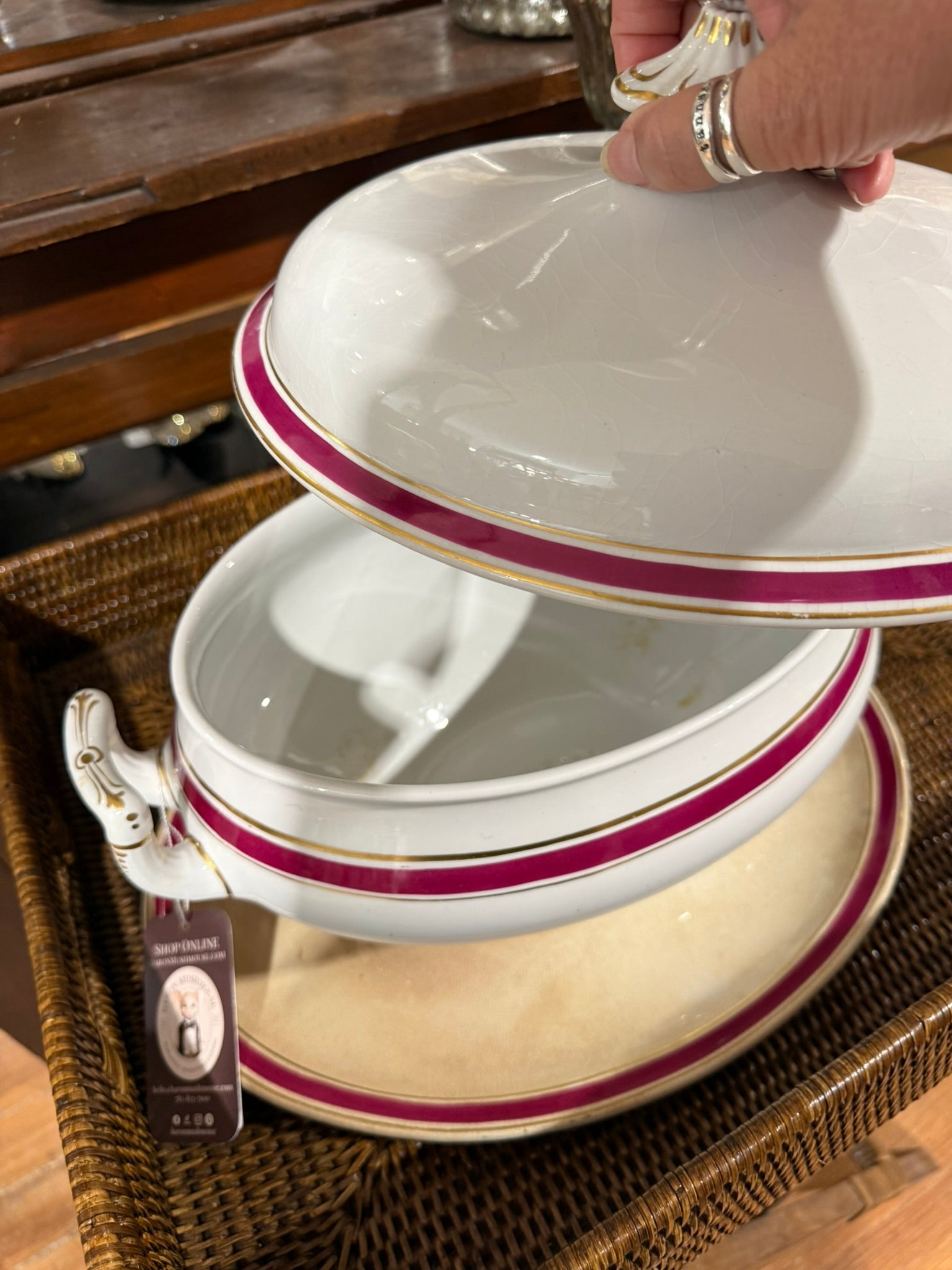 Porcelain Soup Tureen and Under Plate 2