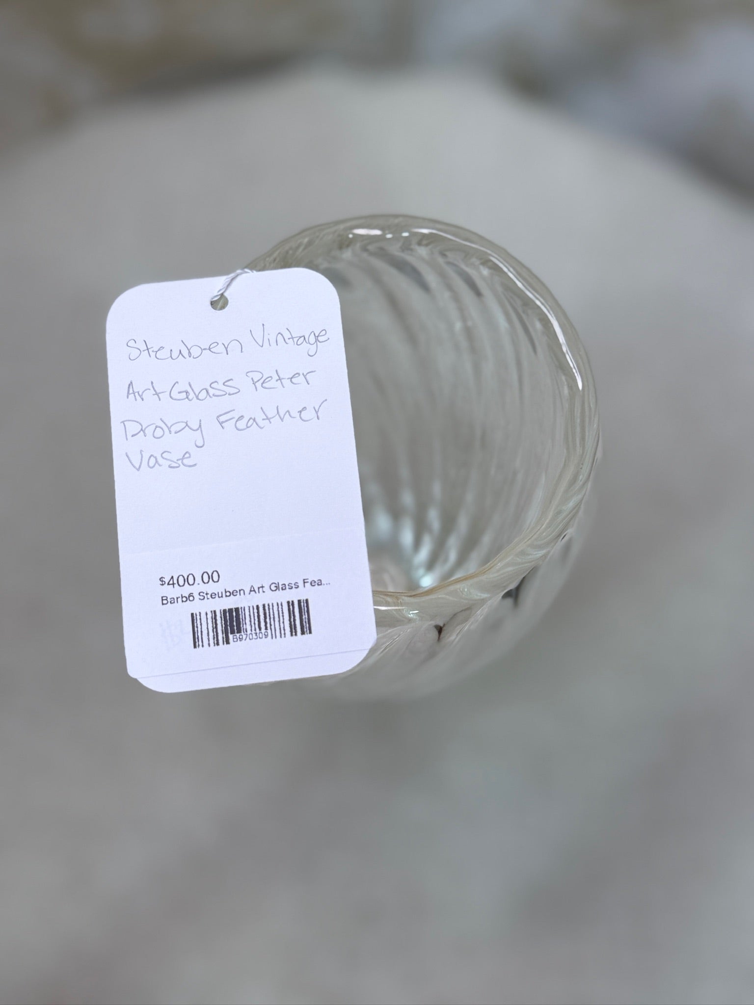 Steuben Art Glass Feather Vase - Peter Dorby