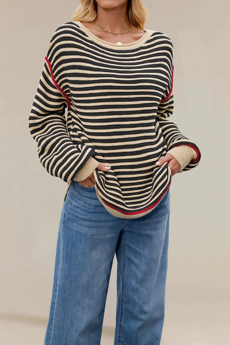 Striped Oversized Knit Sweater