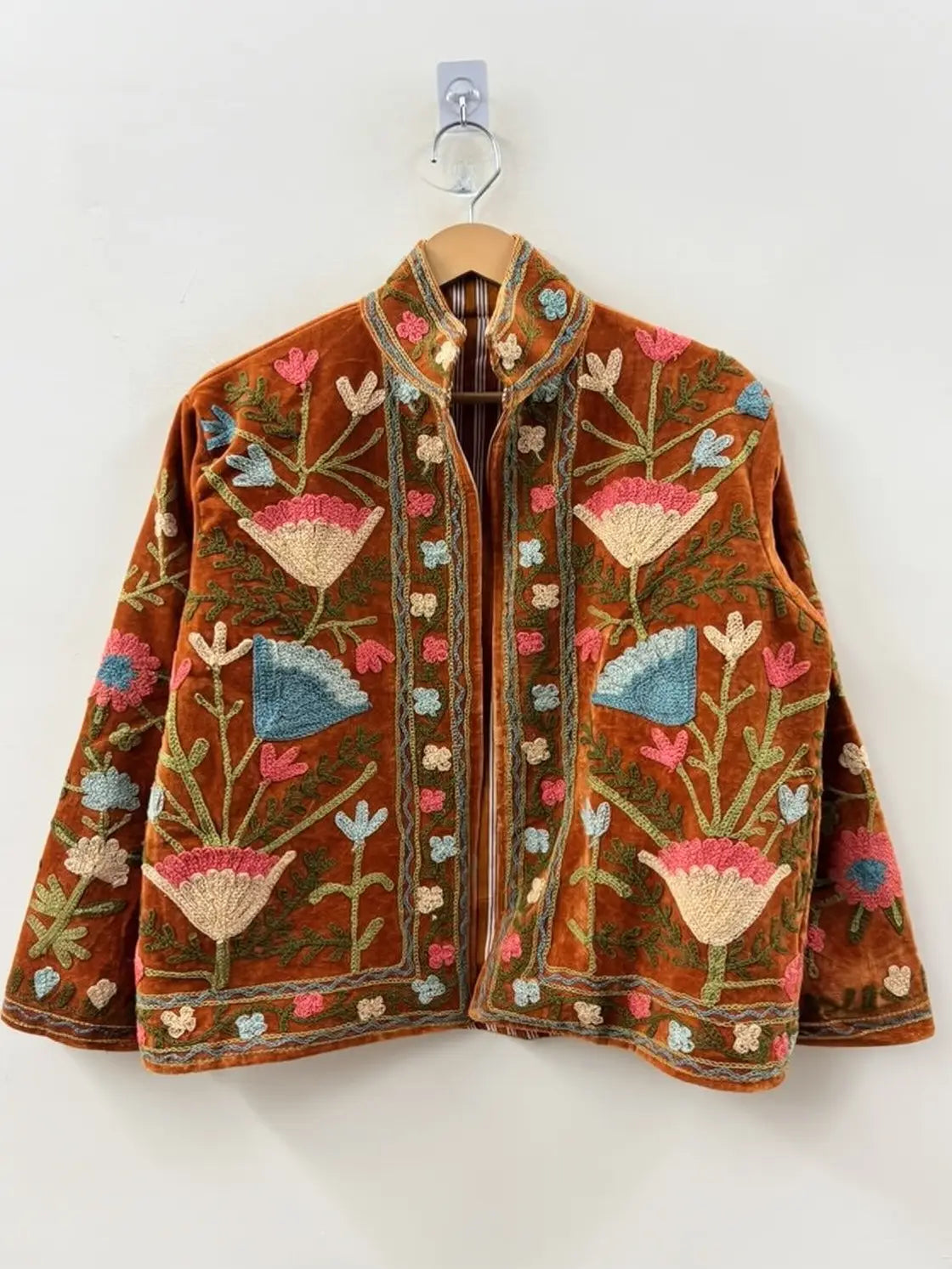 The Marwar Bloom — Suzani Embroidered Velvet Jacket