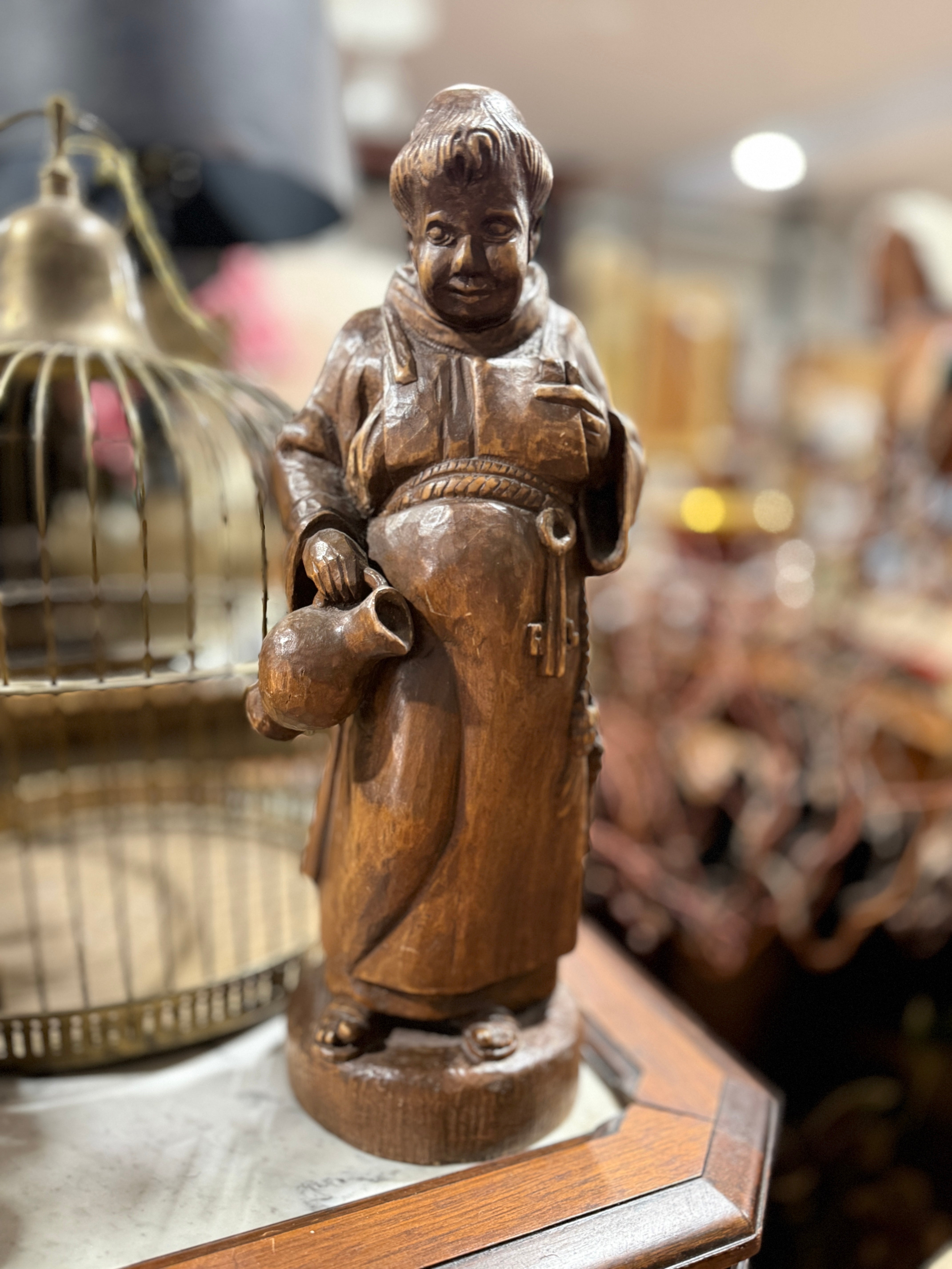 Vintage Hand Carved German Monk