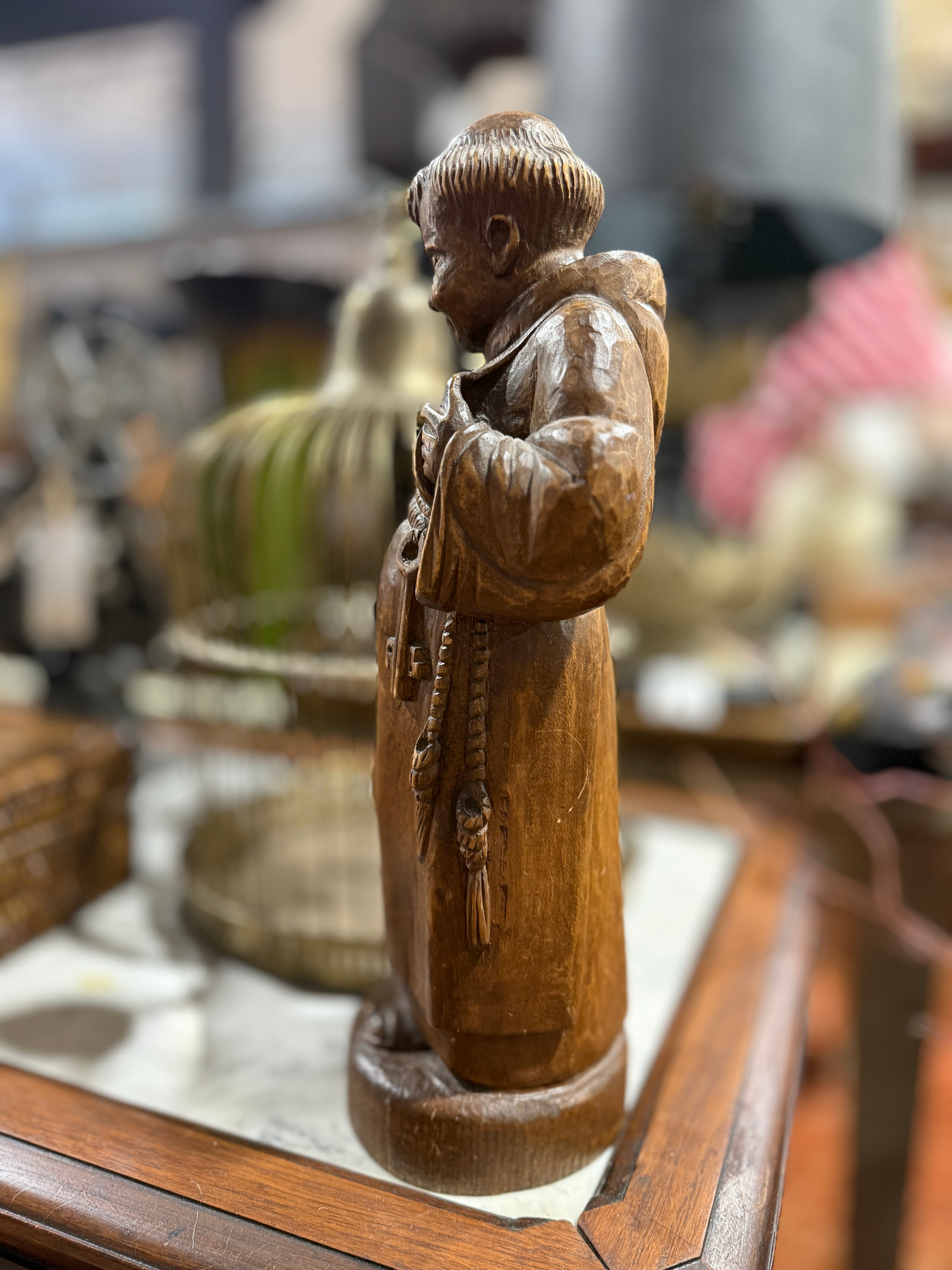 Vintage Hand Carved German Monk Wood
