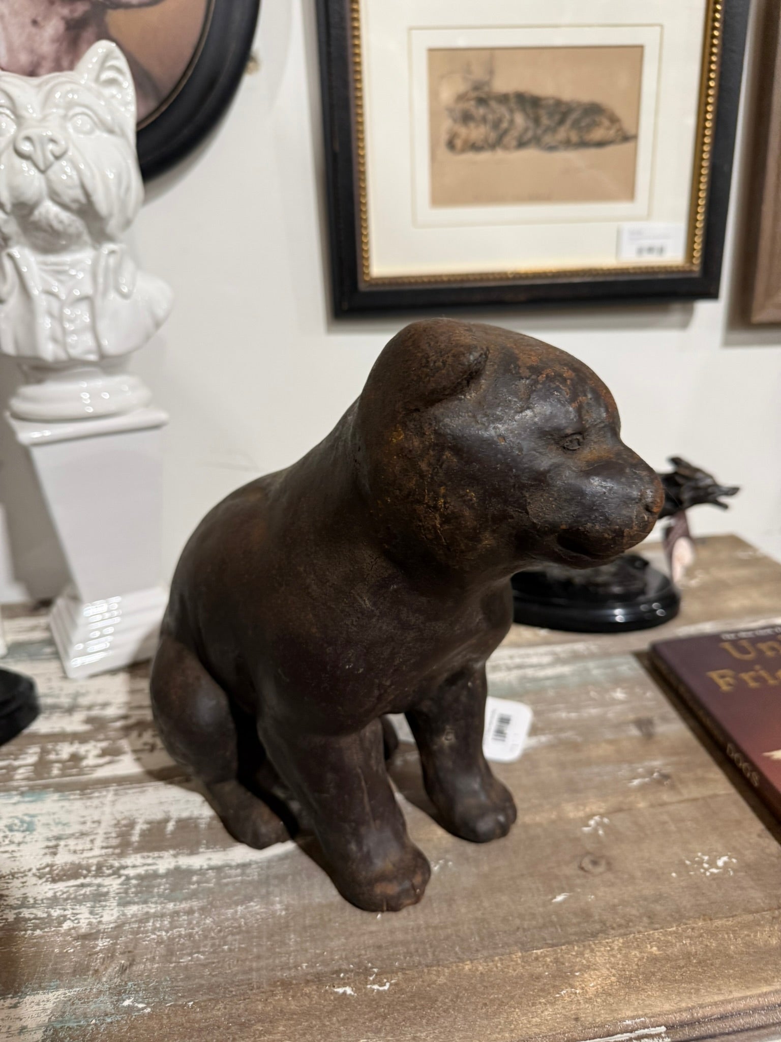 Vintage Cast Iron Doorstop Dog 2