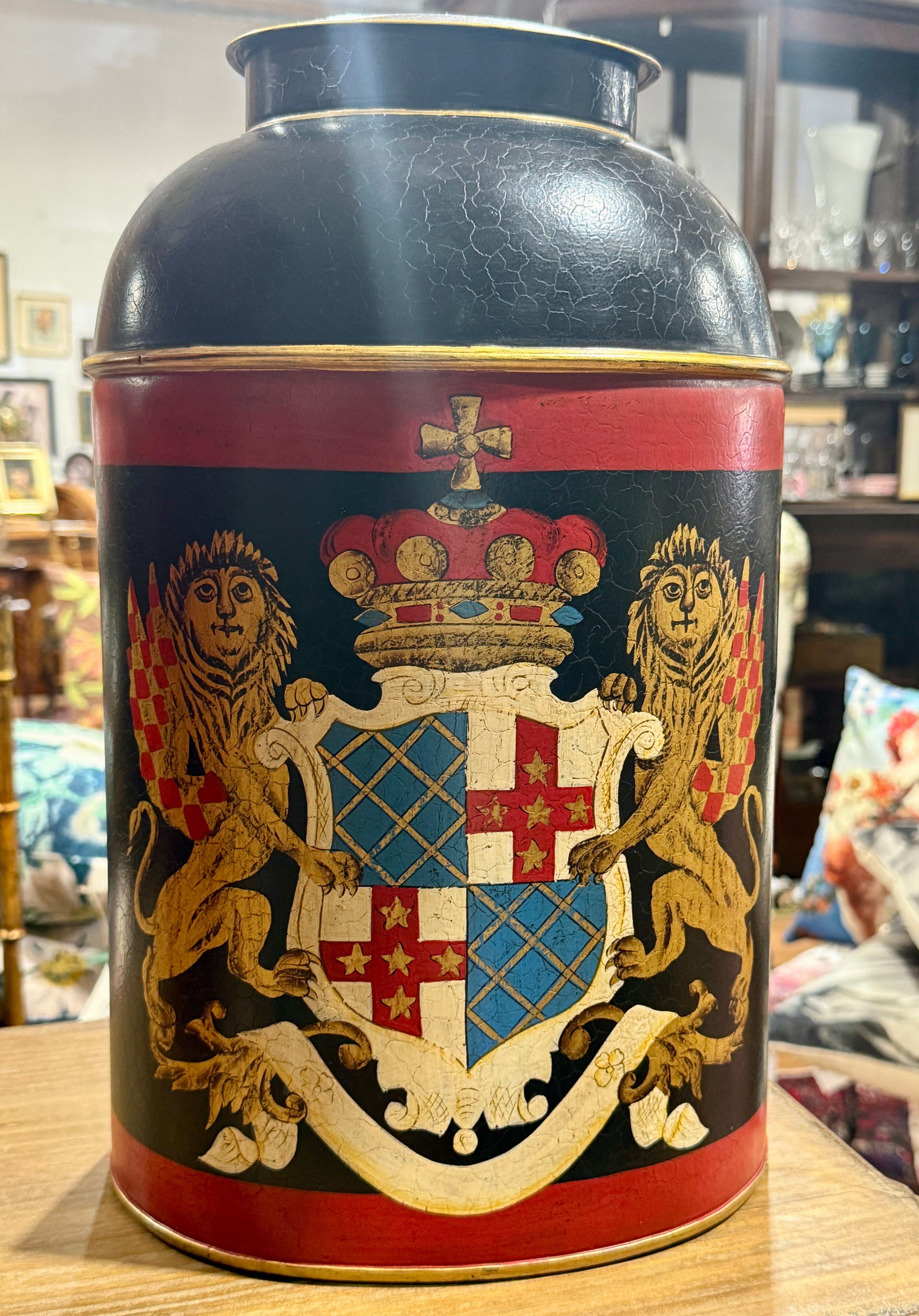 Vintage Hand Painted Tea Canister