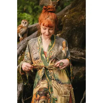 Woodland Wisdom Matinée Duster w/ Florals, Fox & Owl by Market of Stars