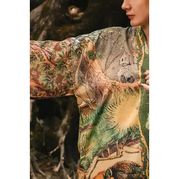 Woodland Wisdom Matinée Duster w/ Florals, Fox & Owl by Market of Stars