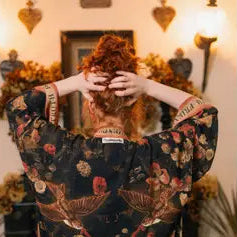 Market of Stars Heart of Gold Opera Duster Kimono Robe w/ Sacred Heart