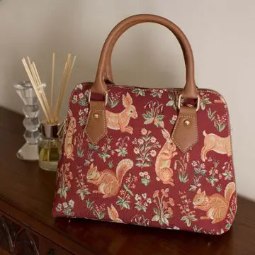 Conv-Forrd | Forest Life Red Top Handle Purse Handbag