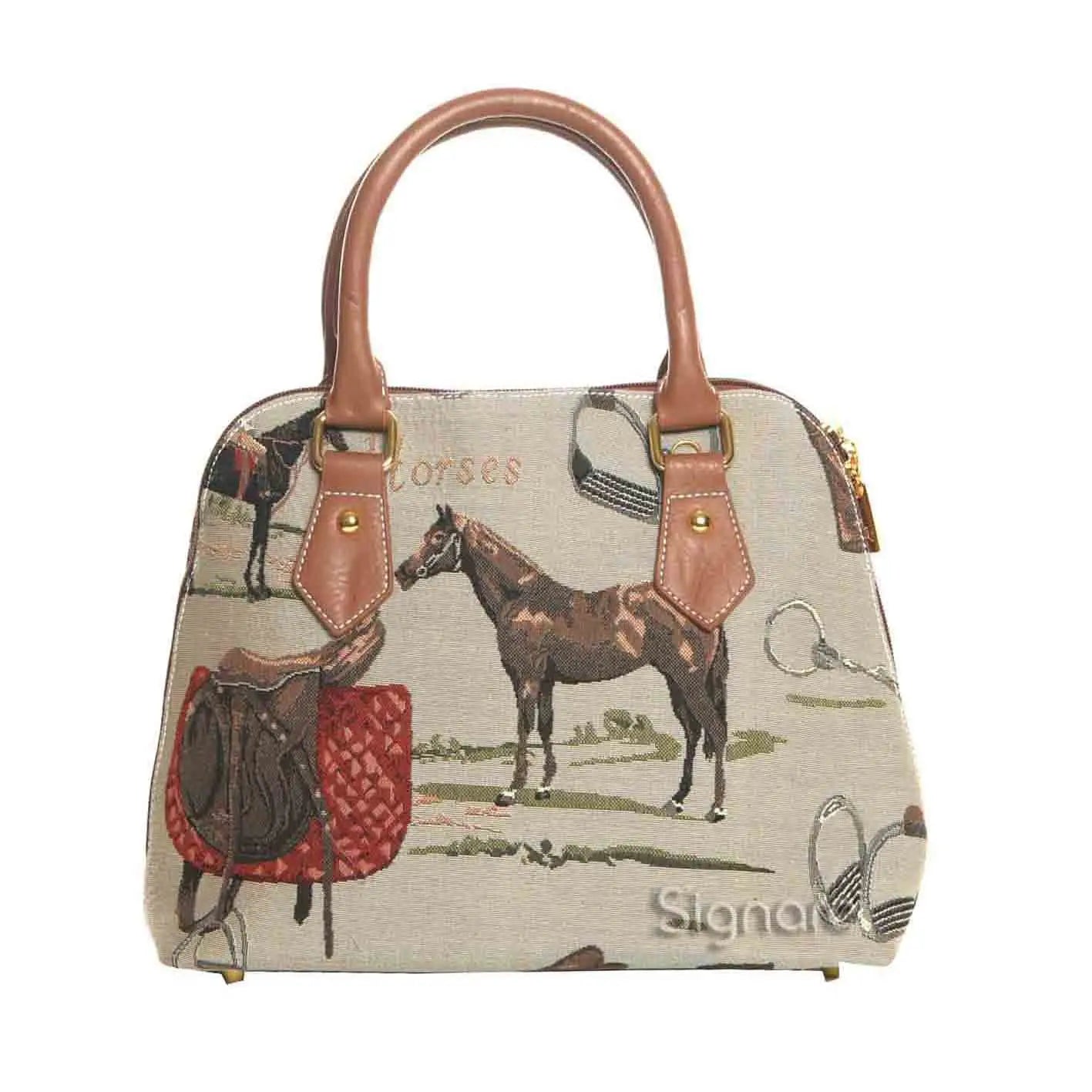 Equestrian Convertible Top Handle Purse Handbag