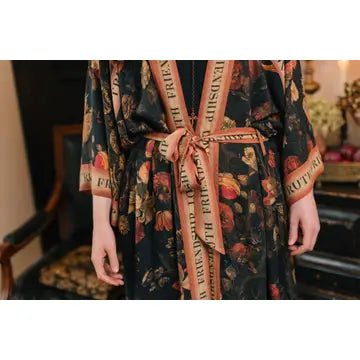 Market of Stars Heart of Gold Opera Duster Kimono Robe w/ Sacred Heart