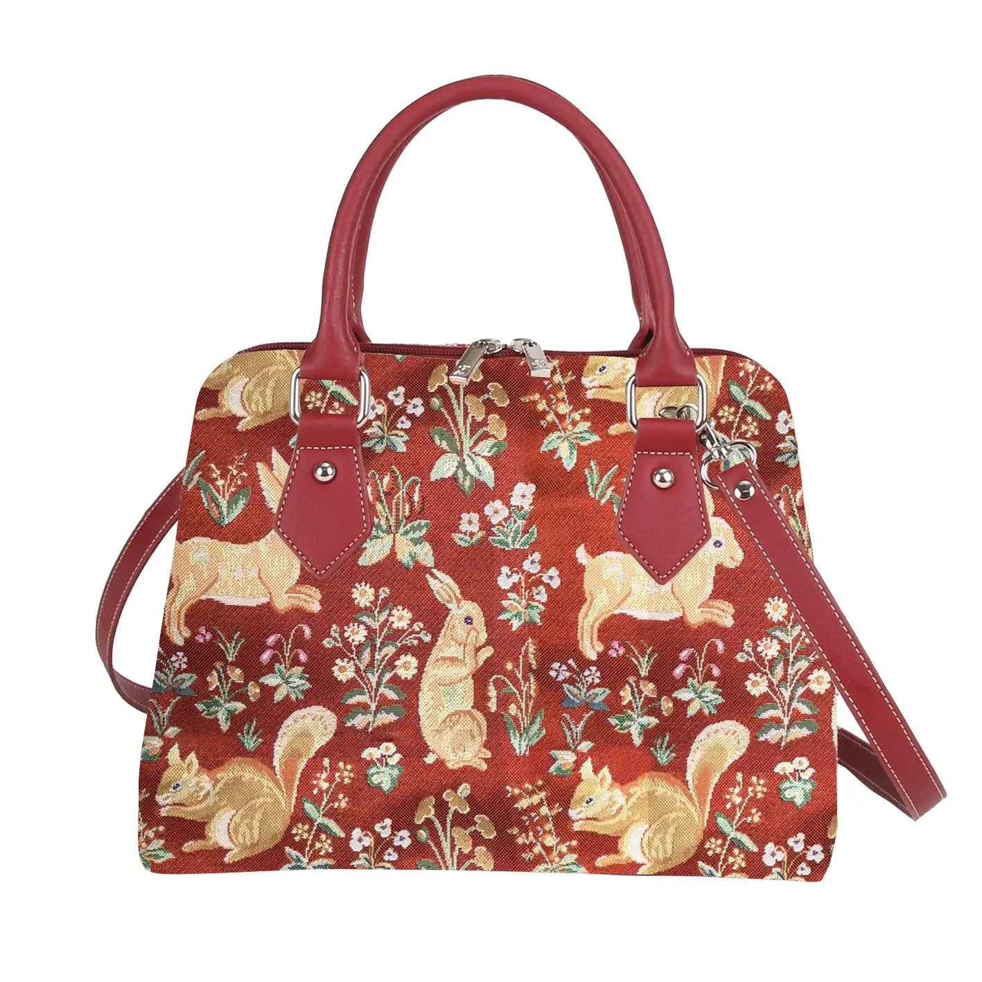Conv-Forrd | Forest Life Red Top Handle Purse Handbag