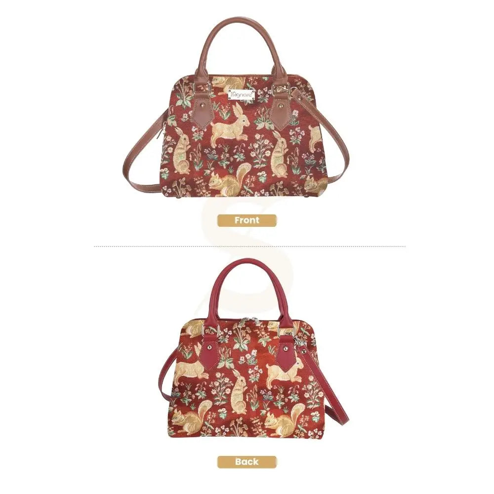 Conv-Forrd | Forest Life Red Top Handle Purse Handbag