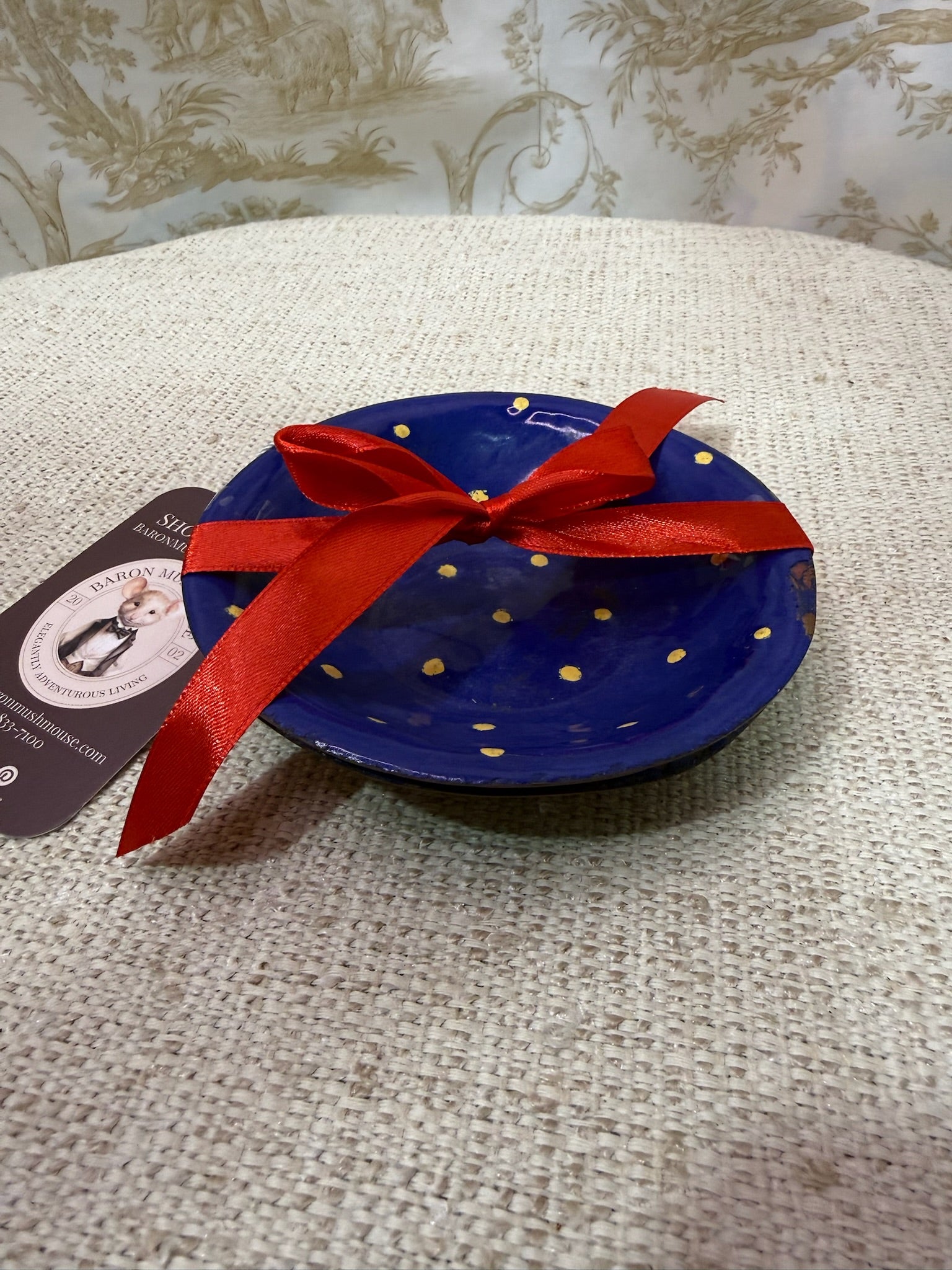 Aileen Osborn Webb Copper Blue & Yellow Spotted Small Bowls 2