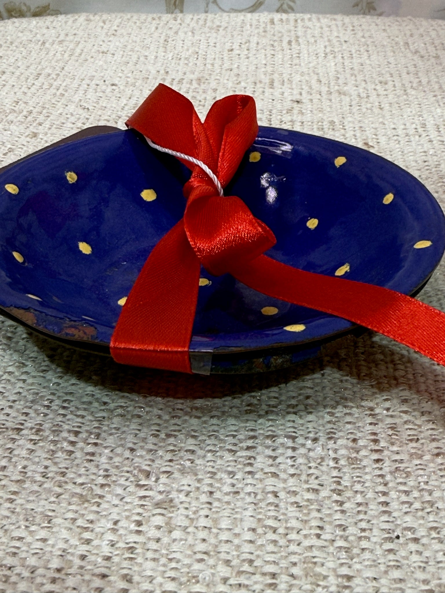 Aileen Osborn Webb Copper Blue & Yellow Spotted Small Bowls 4