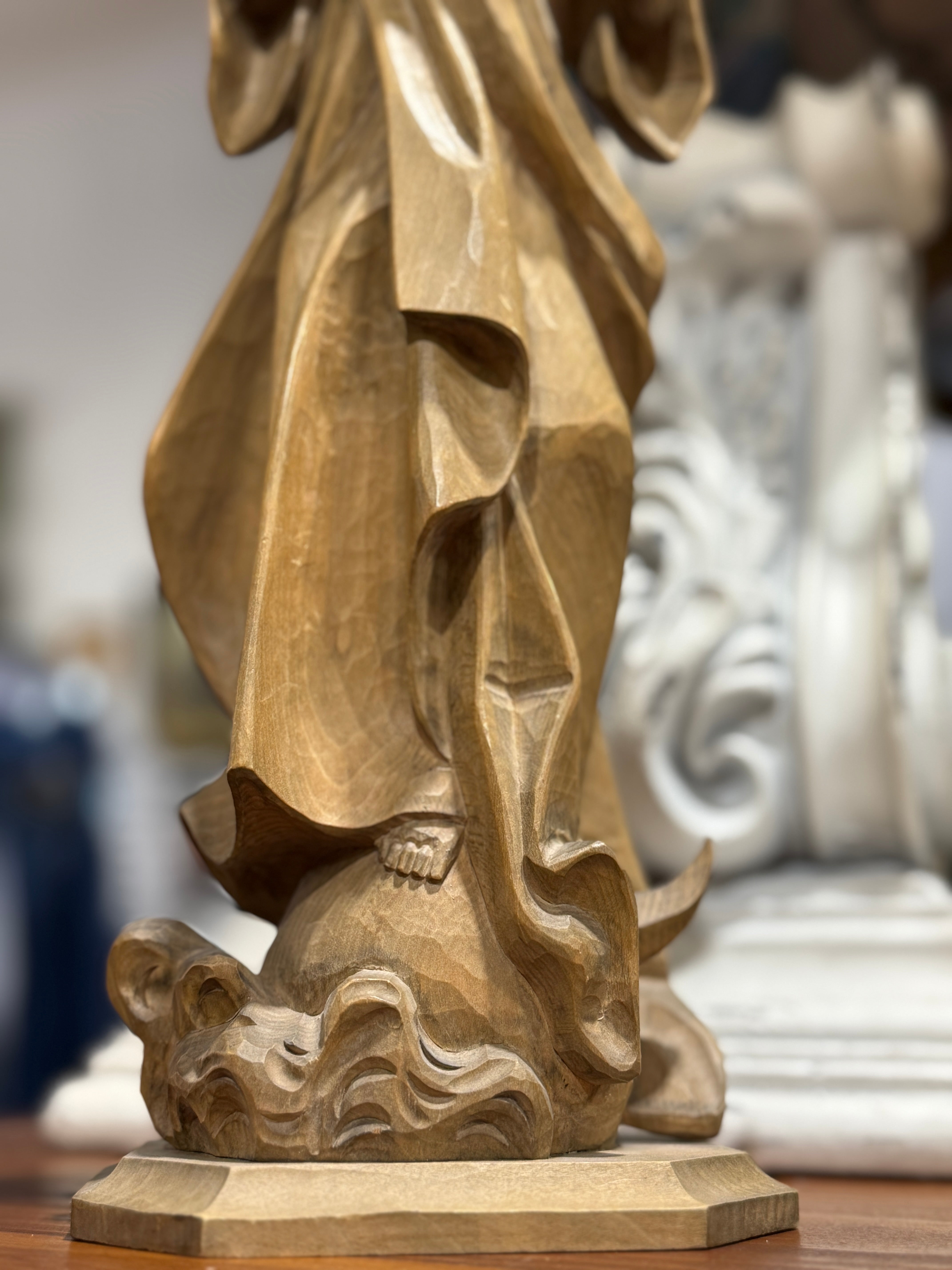 Antique German Carved Madonna  Elegant