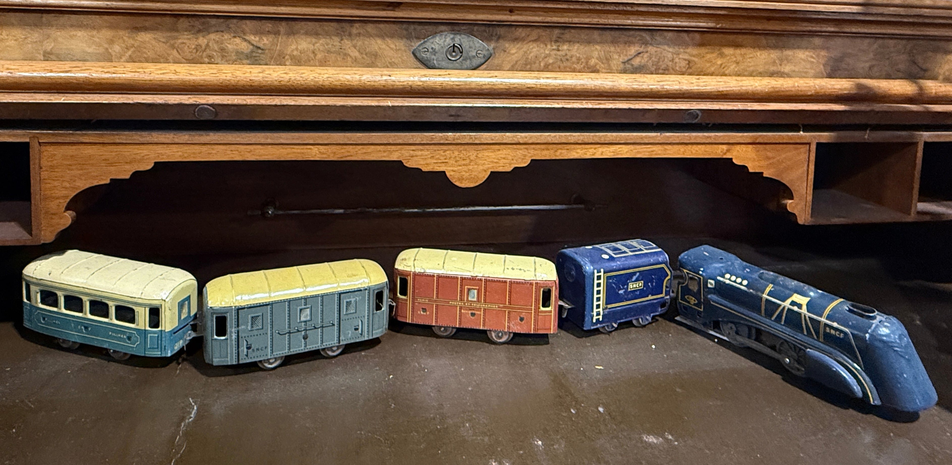 Antique French Trainset with Boxcars