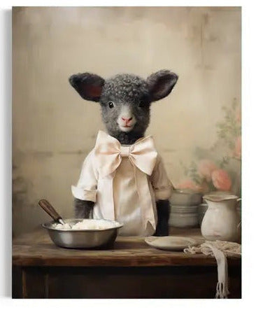 Chef Lamb Baking A Cake Wall Decor 