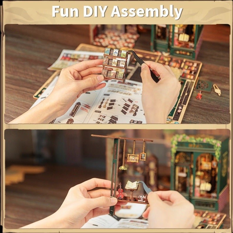 DIY Book Nook Kit: Owl Bookstore Assembly
