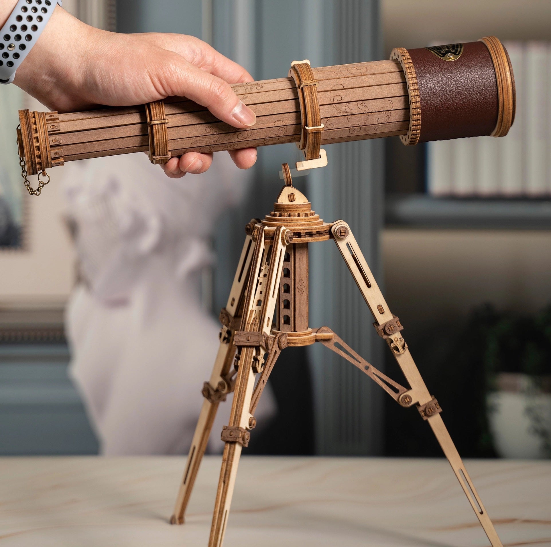 DIY Wooden Puzzle: Monocular Telescope Accents