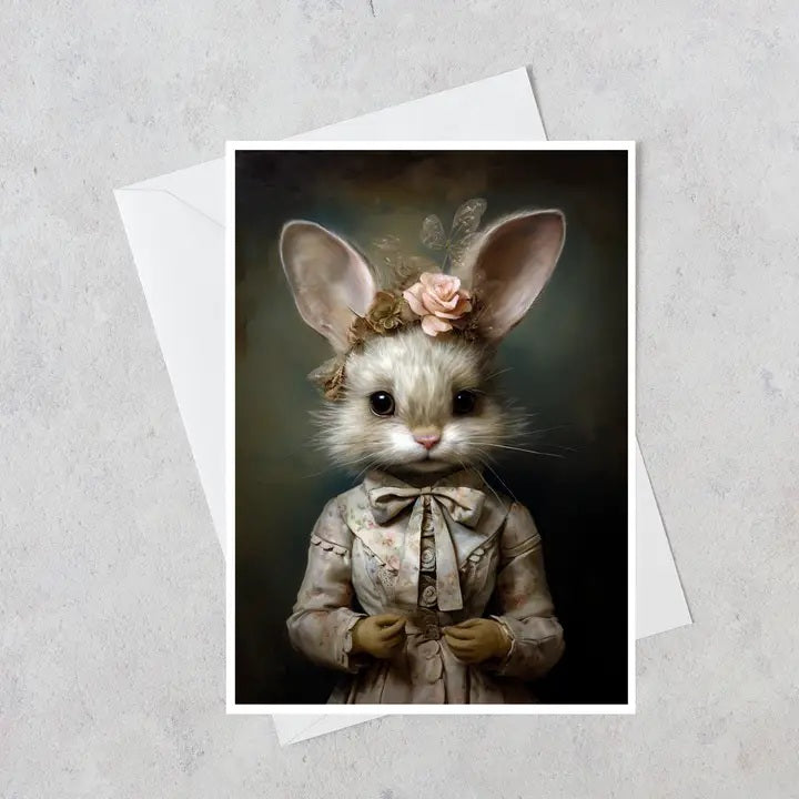 June Bunny Blank Greeting Card 131AS