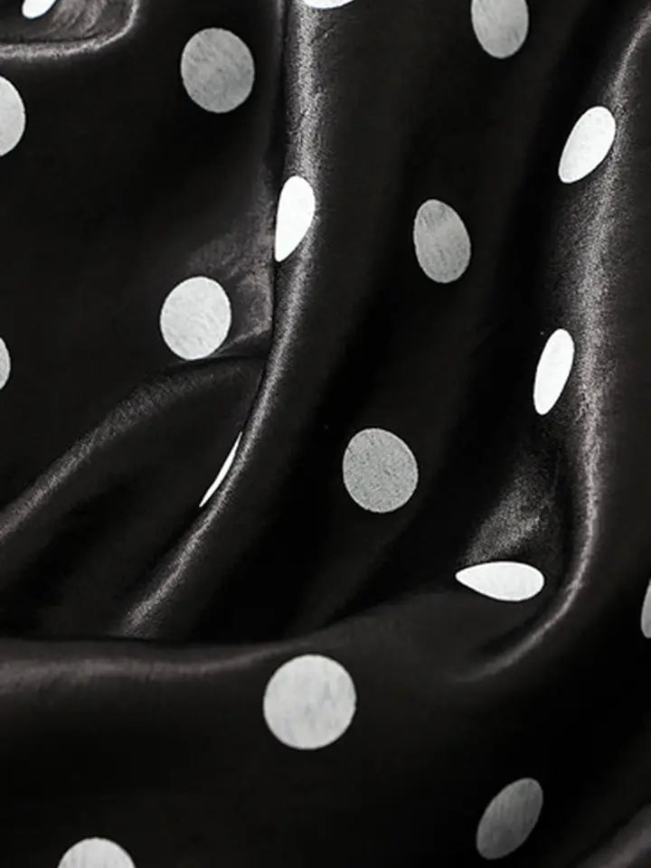 Polka Dot Midi Skirt Polyester