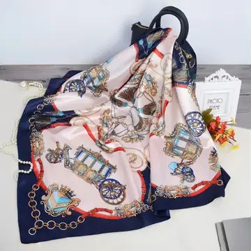 Royal Carriage Bandana – Vintage Silky Square Scarf Casual