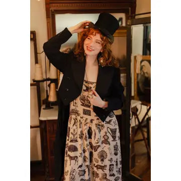 Curiosities Bohéme Maxi Slip Dress w/ Whimsical Print by Market of Stars