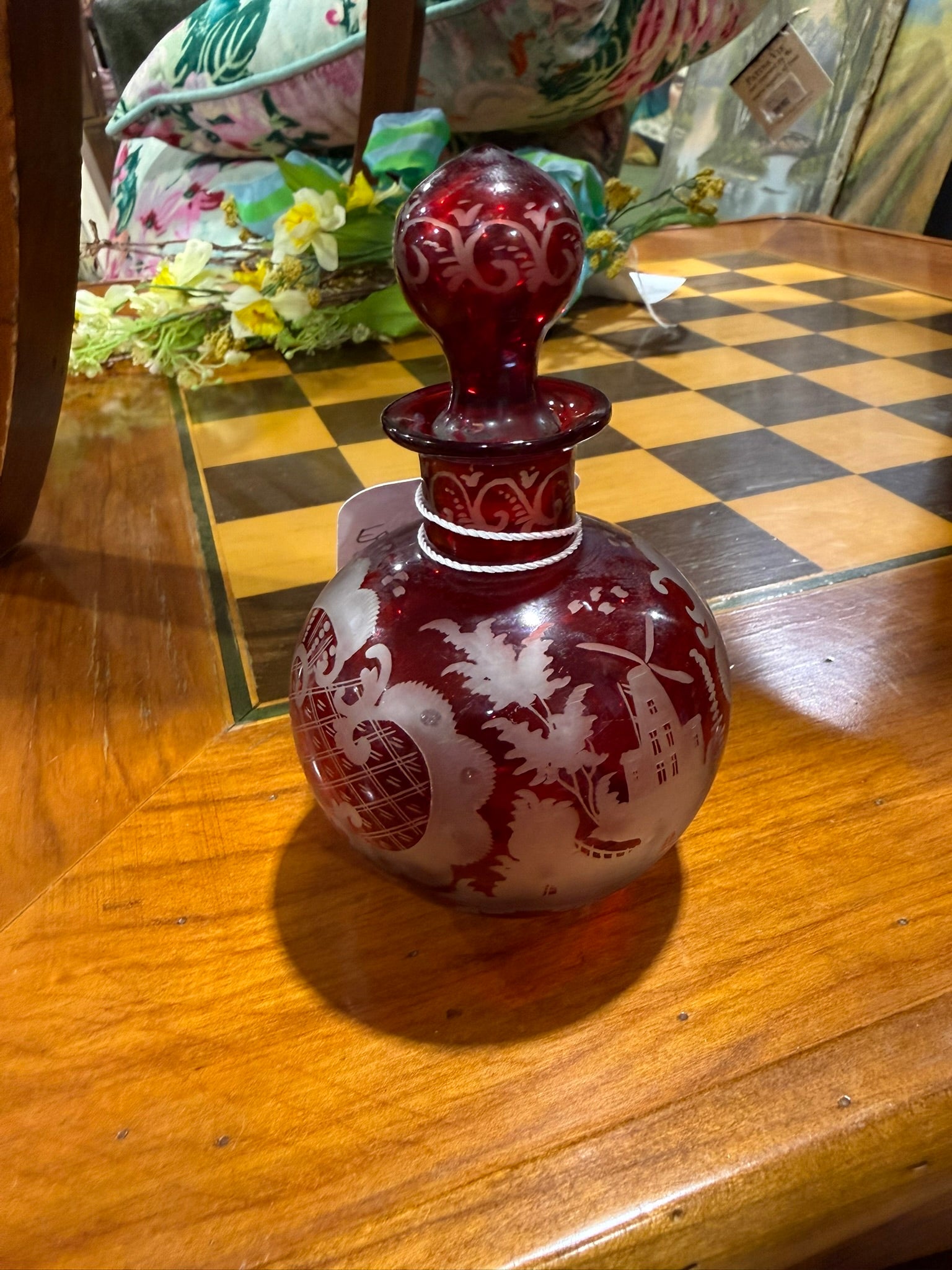 Egermann Bohemian Crystal Decanter - Red