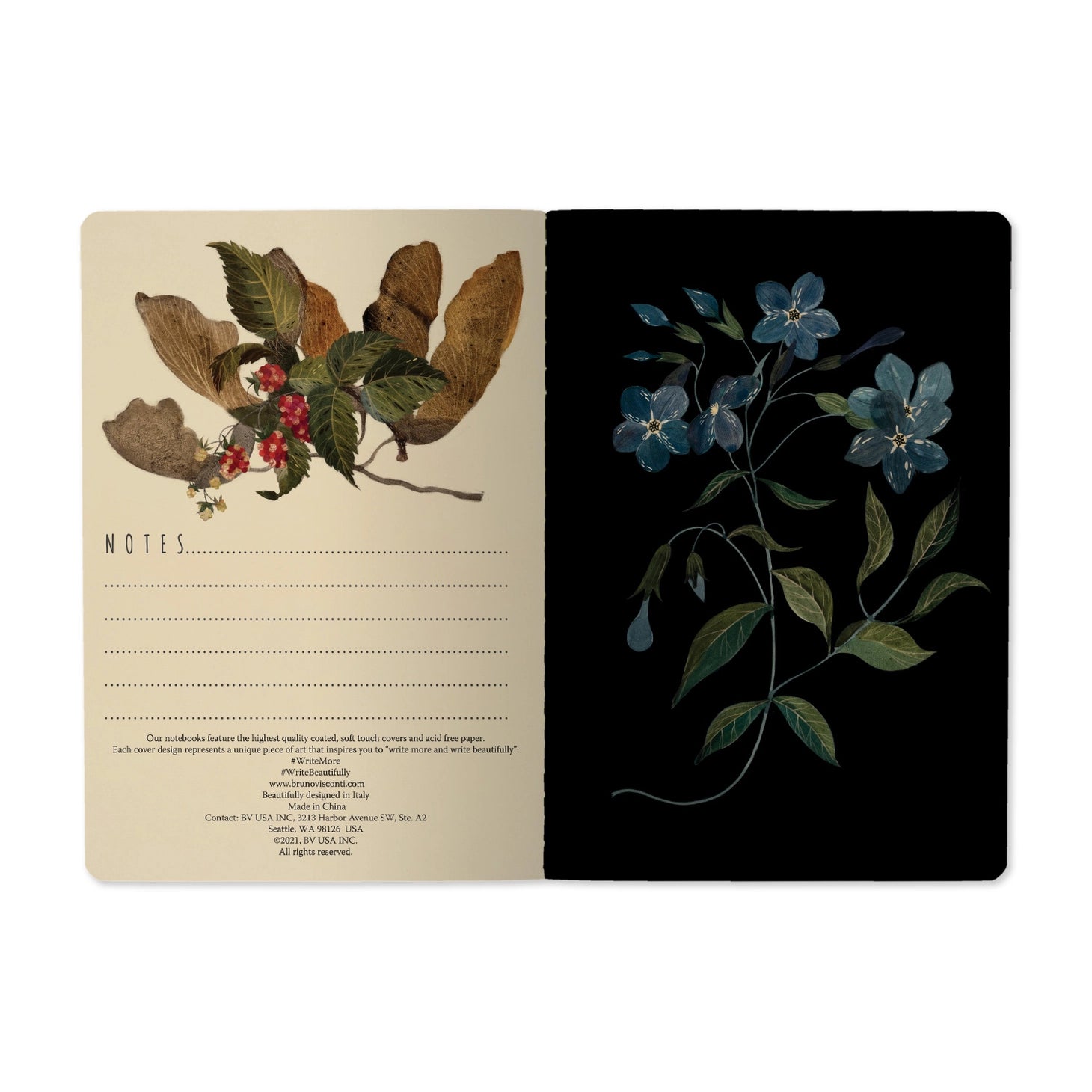 Elegant Forest Flowers Notebook 