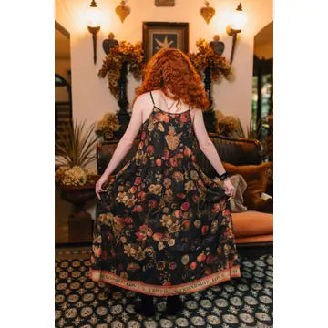 Heart of Gold Bohéme Long Maxi Slip Dress w/ Sacred Heart by Market of Stars