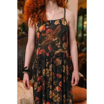Heart of Gold Bohéme Long Maxi Slip Dress w/ Sacred Heart by Market of Stars