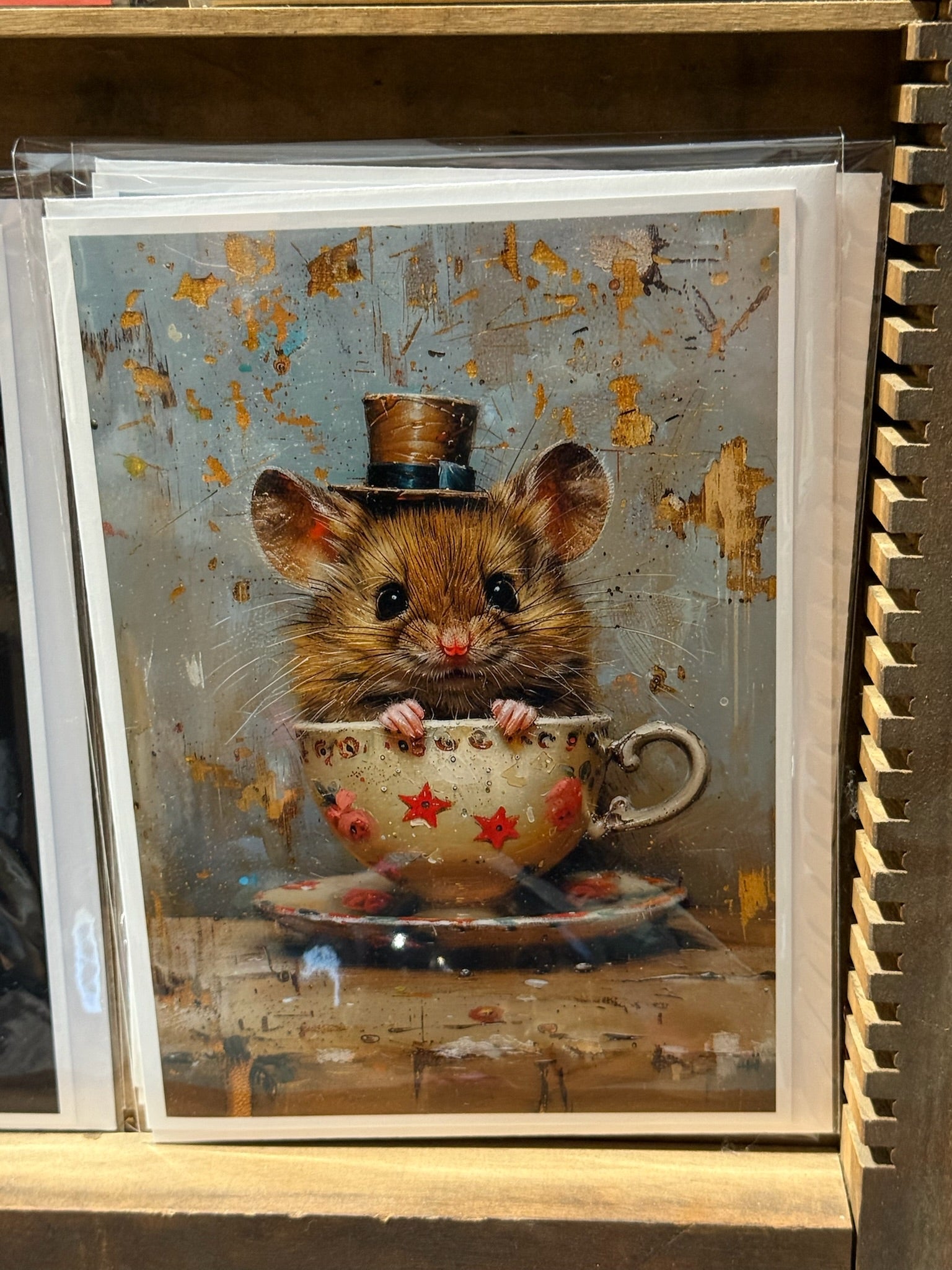 Adorable Mouse in Teacup Greeting Card