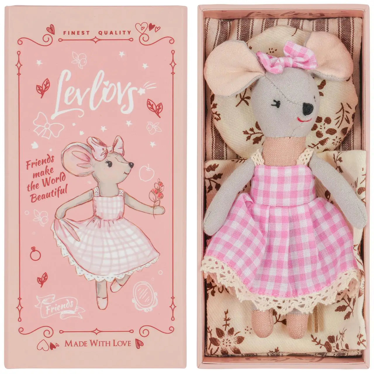 LevLovs Lulu in a Box - Plush Mouse in Charming Gift Box
